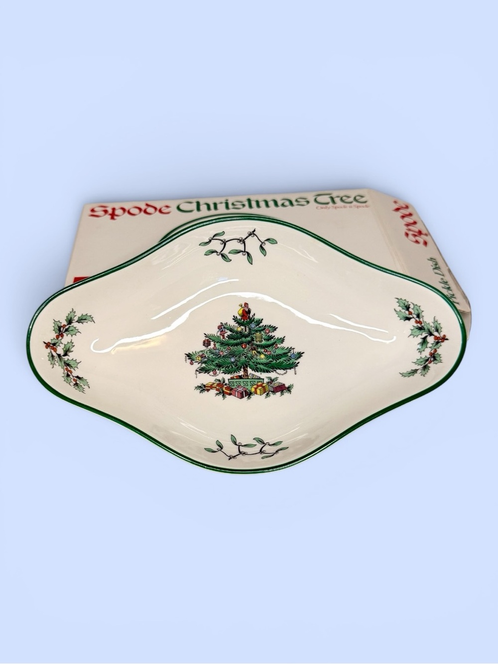 Spode Christmas Tree Pickle Dish Serving Tray S3324 R Made in England Original